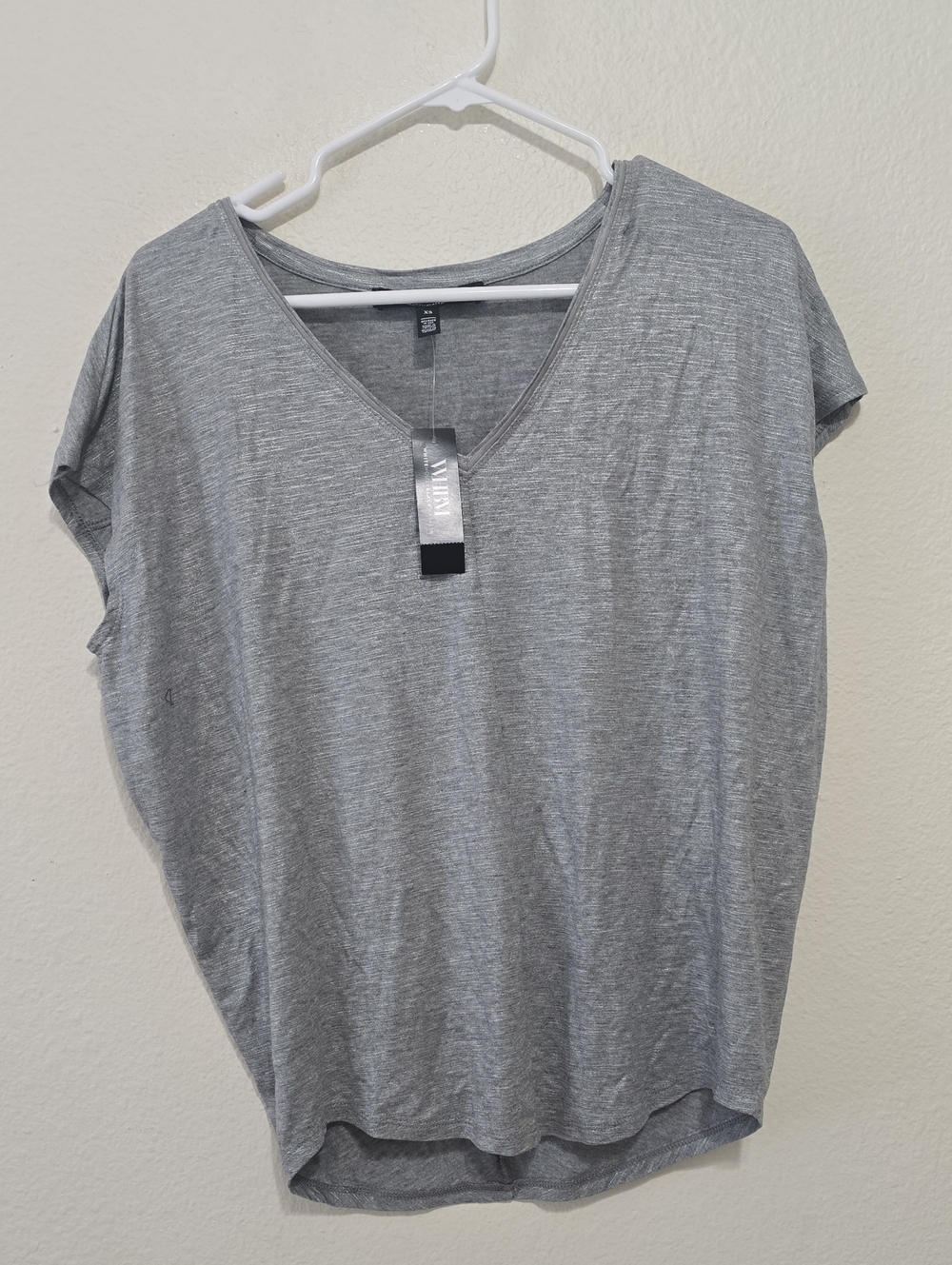 White House Black‎ Market Mint & White Striped V-Neck Tee